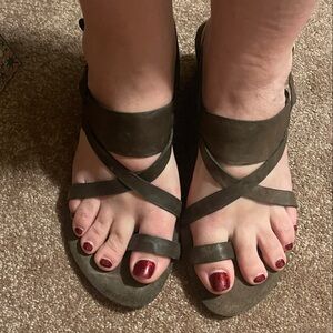 Calleen Cordero Elegant Brown Heeled Strappy Sandals 9.5